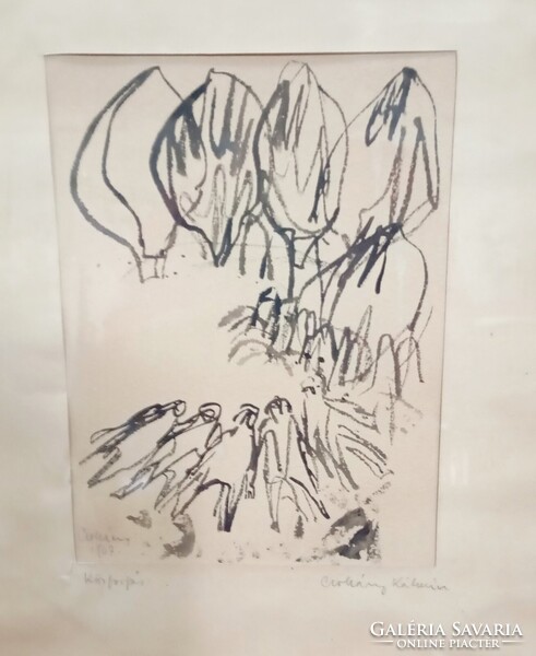Csohány Kálmán - Körforgás, tus-papír grafika