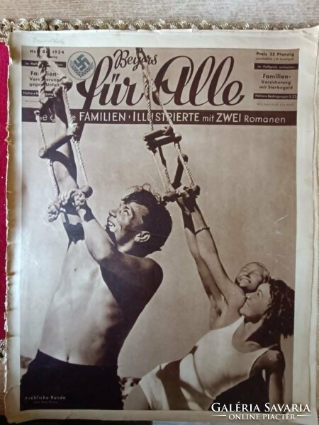Ritka 1934-es német magazin Beyers für Alle NSDAP Történelmi és divatmagazin
