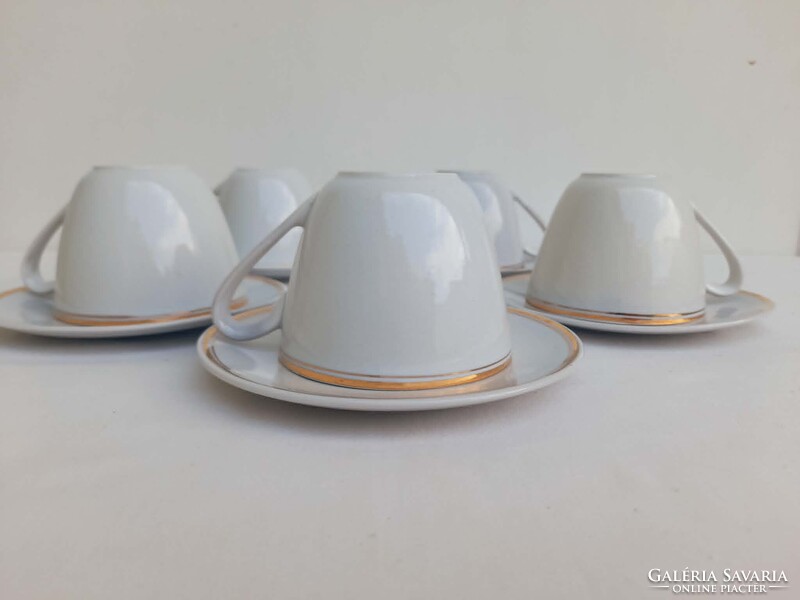 Zsolnay 5 szemelyes aranyszegelyes teas szett