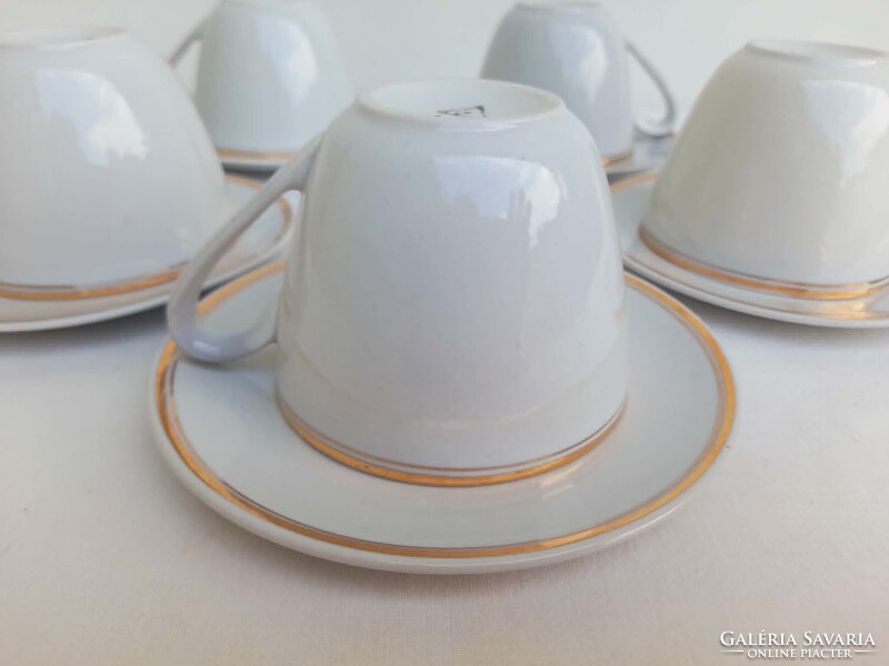 Zsolnay 5 szemelyes aranyszegelyes teas szett