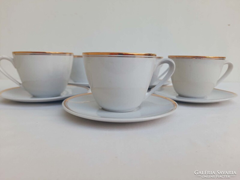 Zsolnay 5 szemelyes aranyszegelyes teas szett