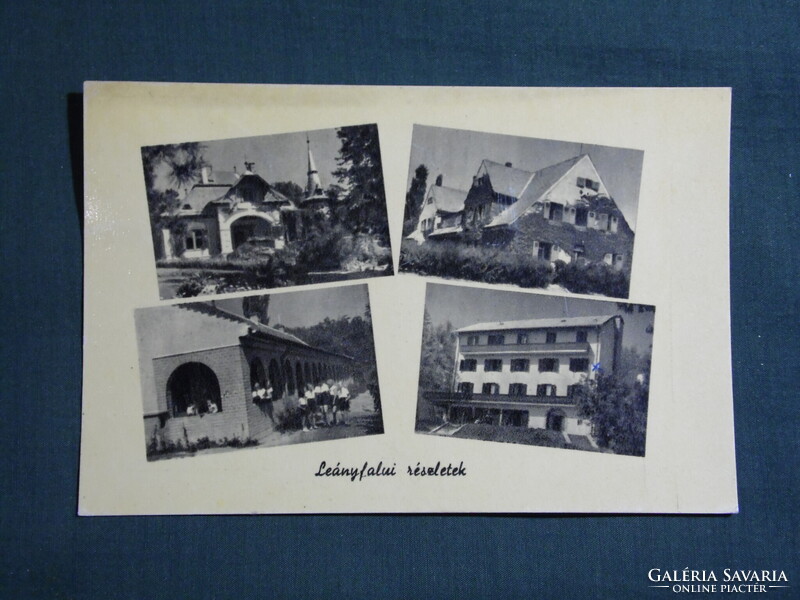 Képeslap,Leányfalu,MAHART,OTI üdülő,úttörőtábor látkép,részlet,1956-