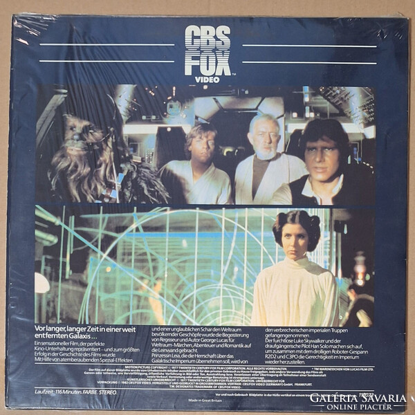 A csillagok háborúja - Az új remény (Krieg der sterne) - Laserdisc Videólemez UK kiadás 1982