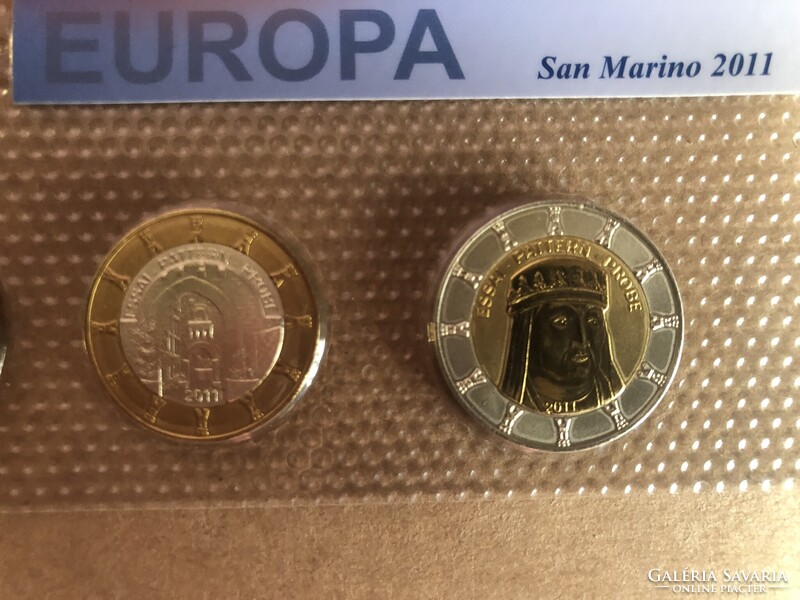 San Marino Euro Forgalmi sor 2011 Próba tervezet , 8 darab érme