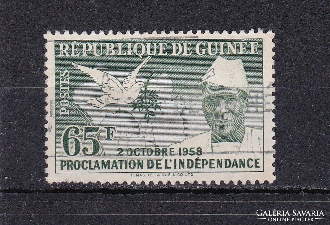 1959 Guinea 65 fr Függetlenségének Kikiáltása Pecsételt Bélyeg