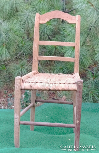 Biedermeier , kézműves tömör fa  parasztszék ,fonott fűzfabetéttel  – Felújított 1900-1910