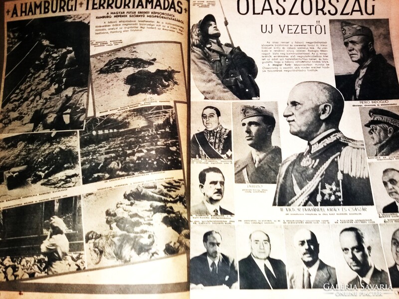 Antik 1943. augusztus 18 MAGYAR FUTÁR ( Rajniss ) II. VH képes hetilap A / 3 méret a képek szerint