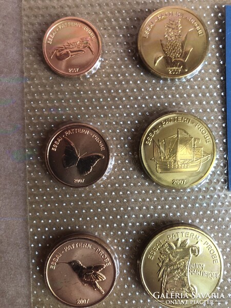 Martinique Euro Forgalmi sor 2007  Próba tervezet , 8 darab érme