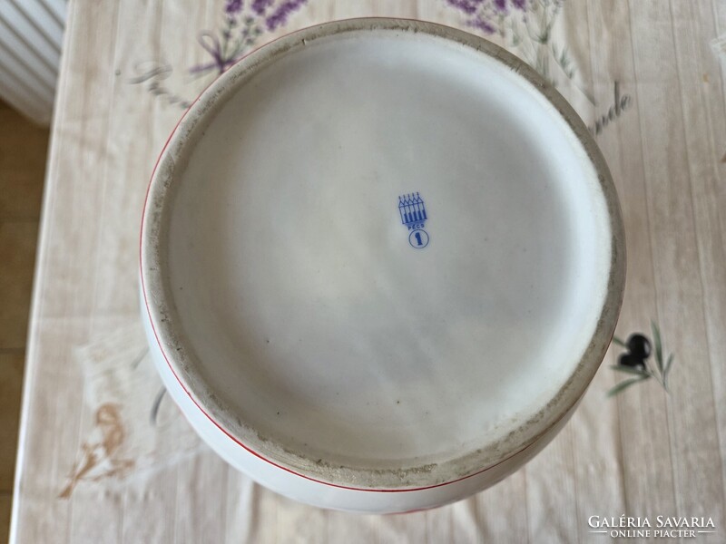 Zsolnay piros kalocsai mintás nagymértű porcelán váza