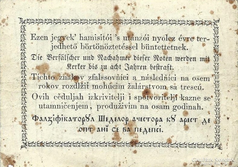 30 harmincz harminc pengő krajczárra krajcárra 1849 Kossuth bankó csillagos 1.