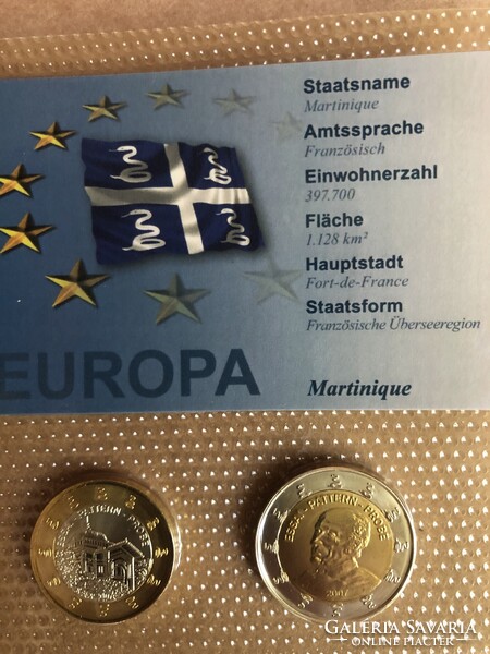 Martinique Euro Forgalmi sor 2007  Próba tervezet , 8 darab érme