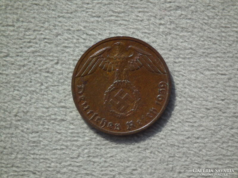 Németország, horogkeresztes birodalmi 1 Pfennig (Reichspfennig), 1939 F