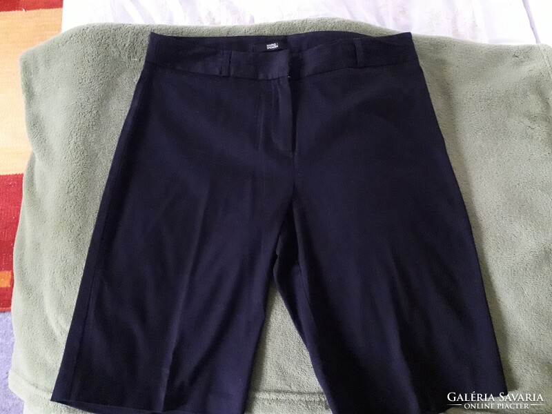 Marks&Spencer Black Cotton Zip Pocket Knee-Length Trousers 38 New
