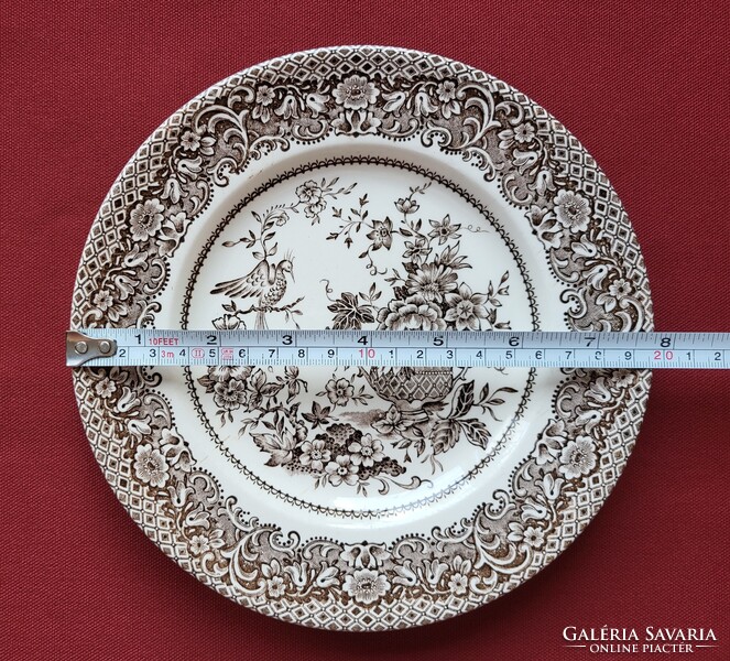 Staffordshire Ironstone Tableware angol jelenetes barna porcelán kistányér süteményes tányér