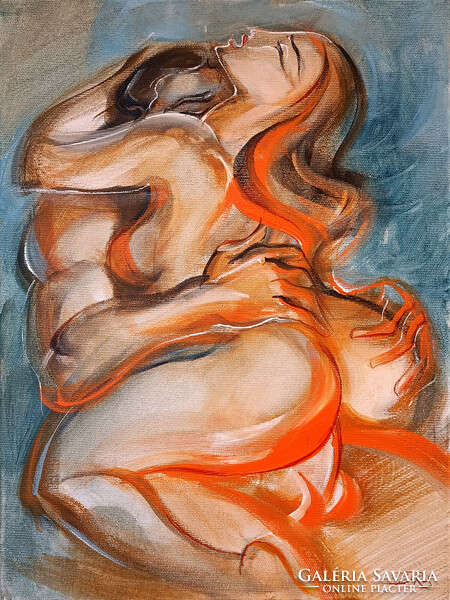 Boros Attila: Mámor - kerettel 52x42 cm - alkotás:40x30cm - BA26/837