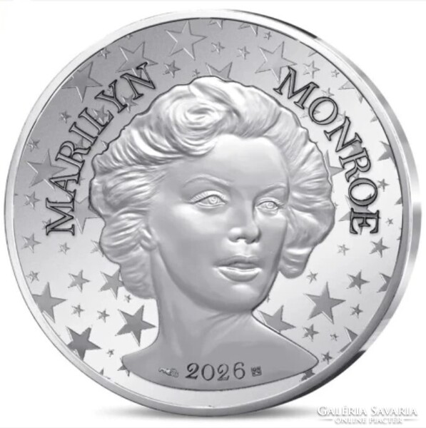 Marilyn Monroe ezüst emlékérme 2026 Franciaország 10 Euro 2026 Ag