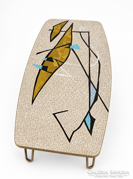 Berthold Müller-Oerlinghausen mozaik dohányzóasztal, 1950-es évek