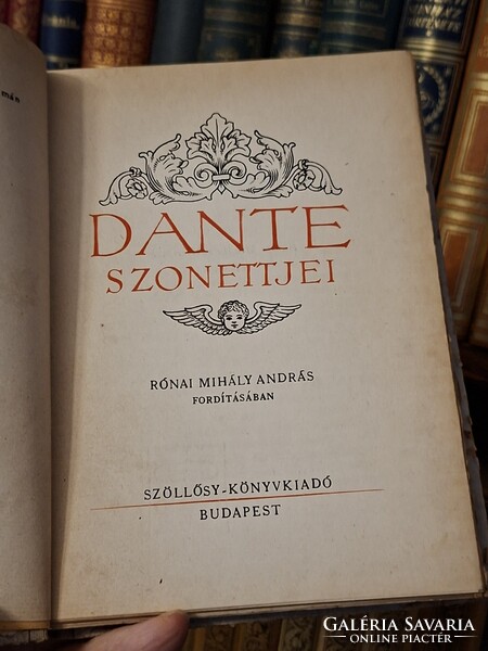 RRR!!!  BIBLIOFIL DANTE SZONETTJEI 1943  SZÖLLŐSSY KIADÓ--extrém ritka!
