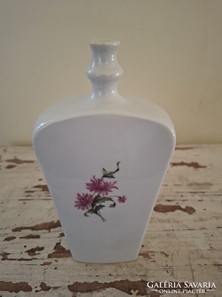 Ritka! Alföldi porcelán kulacs váza dália mintával – legelső, korai kék jelzéssel (1965-1970)