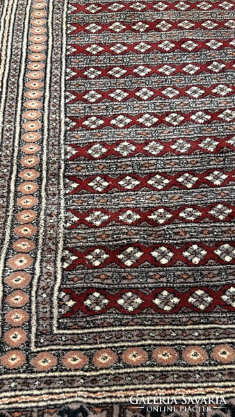 4137 KIÁRUSÍTÁS Pakisztáni Bokhara kézi gyapjú perzsa Szőnyeg 250X240CM