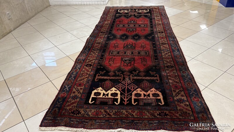 4267 KIÁRUSÍTÁS Iráni Hamadan kézi gyapjú perzsa szőnyeg 140X350CM