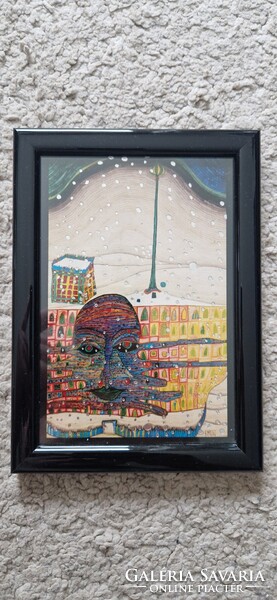 Hundertwasser kis kép keretezve.