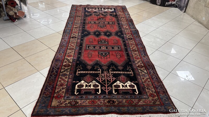 4267 KIÁRUSÍTÁS Iráni Hamadan kézi gyapjú perzsa szőnyeg 140X350CM