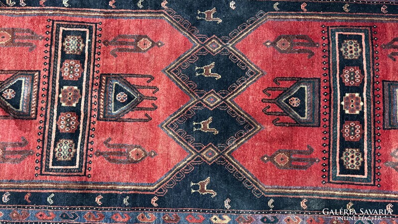 4267 KIÁRUSÍTÁS Iráni Hamadan kézi gyapjú perzsa szőnyeg 140X350CM