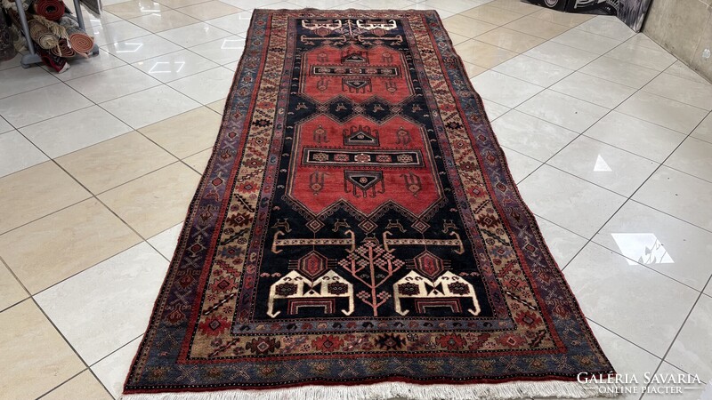 4267 KIÁRUSÍTÁS Iráni Hamadan kézi gyapjú perzsa szőnyeg 140X350CM