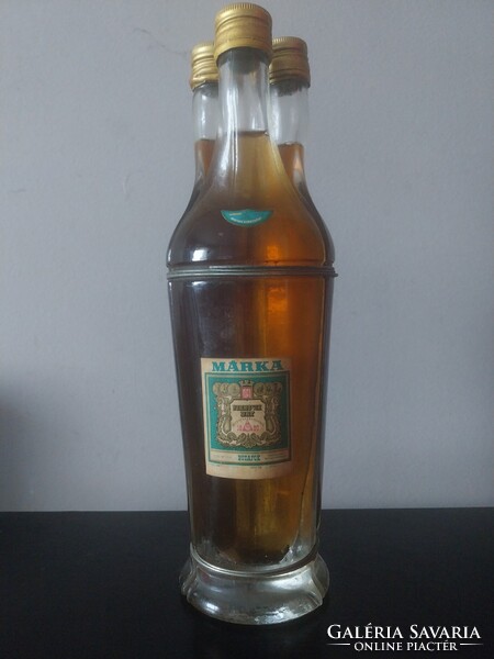 Retro háromnyakú Márka Vermouth üveg