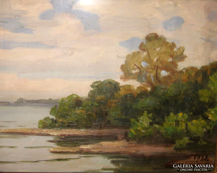 GARANTÁLTAN EREDETI CSODÁS MOLDVAI KRAJNA  JÁNOS / 1975-1945/: VÍZPARTI TÁJ 1930