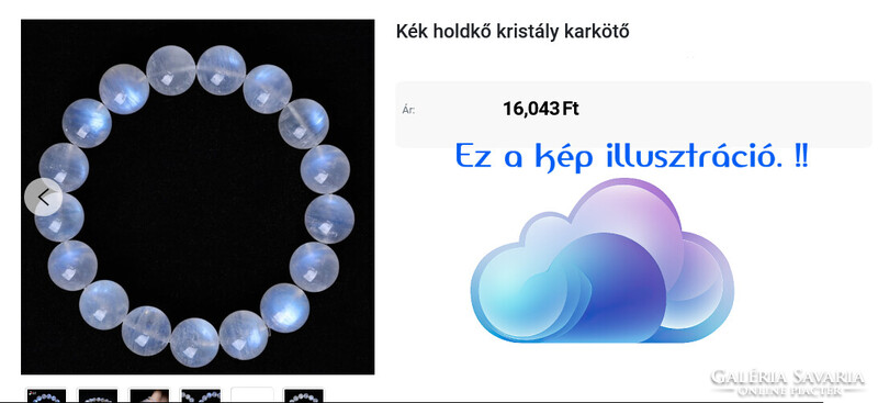 TERMÉSZETES KÉK HOLDKŐ KARKÖTŐ 18 - 19 - cm - s CSUKLÓRA FELEL MEG, A GYÖNGY 8 mm-S GYÖNYÖRŰ A SZÍNE