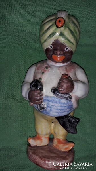 Antik H.RAHMER MÁRIA - ART DECO - KISKAKAS GYÉMÁNTFÉLKRAJCÁRJA -TÖRÖK SZULTÁN kerámia figura 22 cm