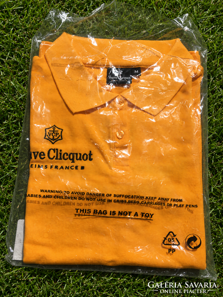 CHAMPAGNE CLUB - Veuve Clicquot Polo Classic T-Shirt – Clicquot sárga, hímzett, M méret, új