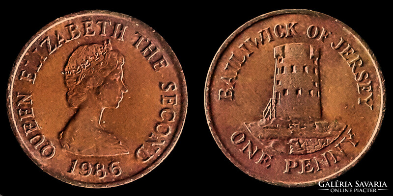 E 1369 Jersey 1 penny 1986 Elizabeth II