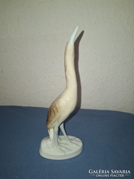 Gyönyörű  Royal Dux Kócsag  madár ritka festésű   szép hibátlan porcelán 20 cm kb