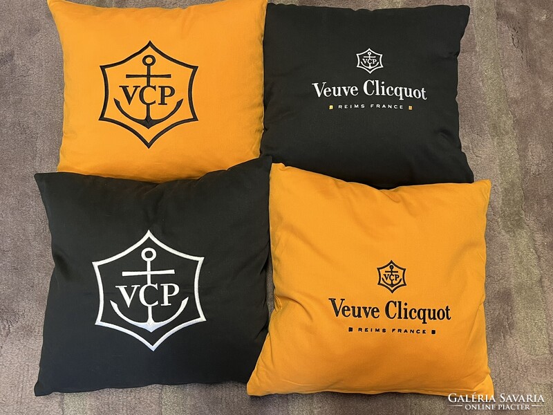 CHAMPAGNE CLUB - Veuve Clicquot Ponsardin hímzett díszpárnák – 4 darabos szett