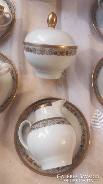 Winterling Schwarzenbach Bavaria aranyozott porcelán kávés-/teáskészlet – 5 személyes, 13 db