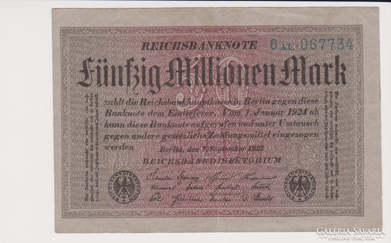 Német Birodalom 50 millió márka 1923  XF  /B2/