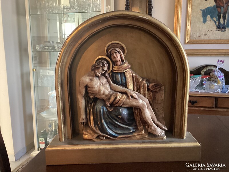 Home altar ,carved wood  Pietà