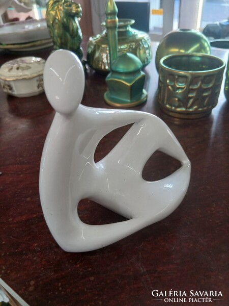 Zsolnay eozin könnyöklö art deco figura. Török J. Terve
