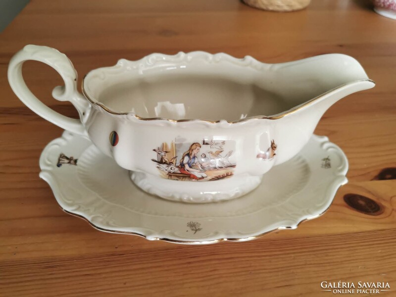 Antique OEPIAG Czech porcelain sauce dish / gravy boat (1920s-30s)