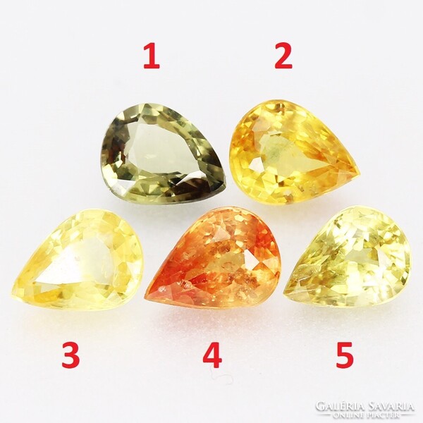 (2) 0.33ct 4.8x3.8mm Kezeletlen Narancs(sárga) Zafír, Csodálatosan Gyönyörű Drágakő