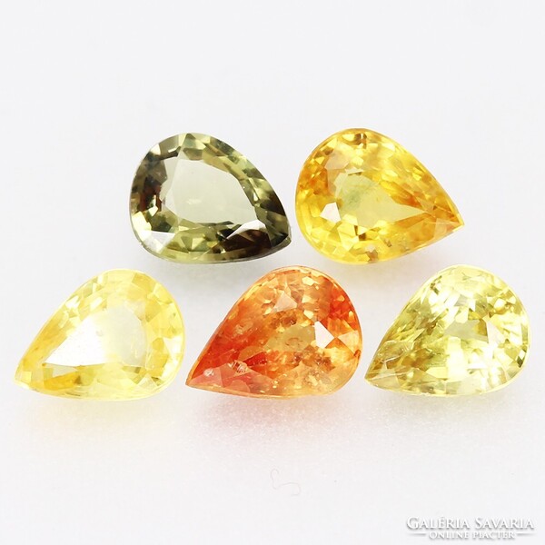(2) 0.33ct 4.8x3.8mm Kezeletlen Narancs(sárga) Zafír, Csodálatosan Gyönyörű Drágakő