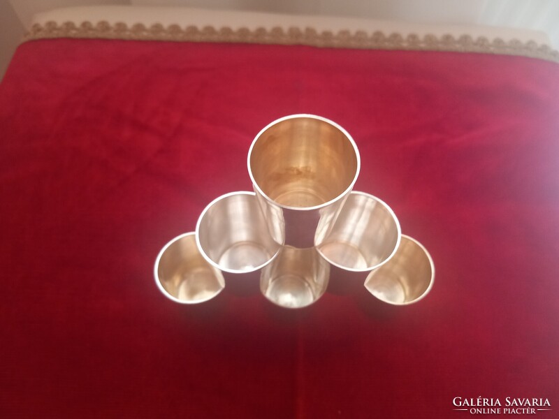Silver brandy glass set