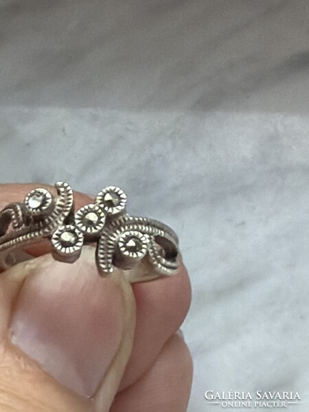 Antique Marquise Cut Silver Ring
