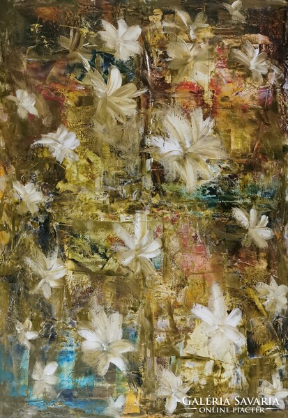 Ildikó Baján painting 70 x 100 cm. Innocence.