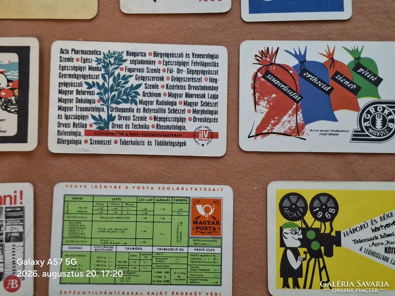 Kártyanaptár 1968 évek !  23 db  !