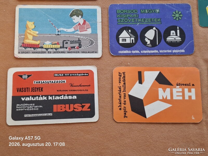 Kártyanaptár 1965 évek !  16 db  !