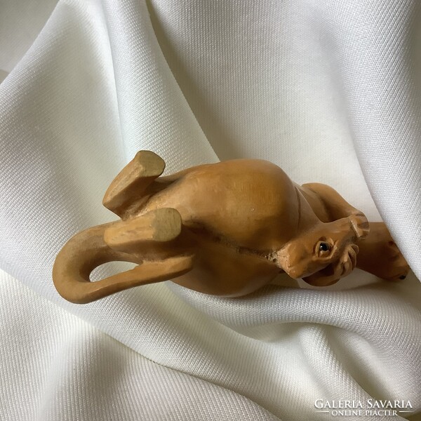 Kenguru babájával Fa Állat japán netsuke necuke Miniatűr fafaragás Feng Shui Kínai Keleti Horoszkóp